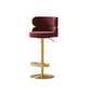 Contemporary Low Back Dining Stool Adjustable Height Bar Stool with Footrest