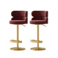 Contemporary Low Back Dining Stool Adjustable Height Bar Stool with Footrest
