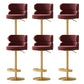 Contemporary Low Back Dining Stool Adjustable Height Bar Stool with Footrest