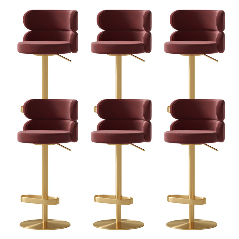 Contemporary Low Back Dining Stool Adjustable Height Bar Stool with Footrest