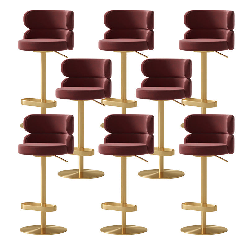 Contemporary Low Back Dining Stool Adjustable Height Bar Stool with Footrest