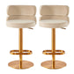 Contemporary Low Back Dining Stool Adjustable Height Bar Stool with Footrest