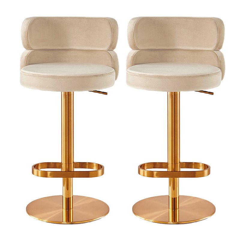 Contemporary Low Back Dining Stool Adjustable Height Bar Stool with Footrest