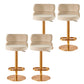 Contemporary Low Back Dining Stool Adjustable Height Bar Stool with Footrest