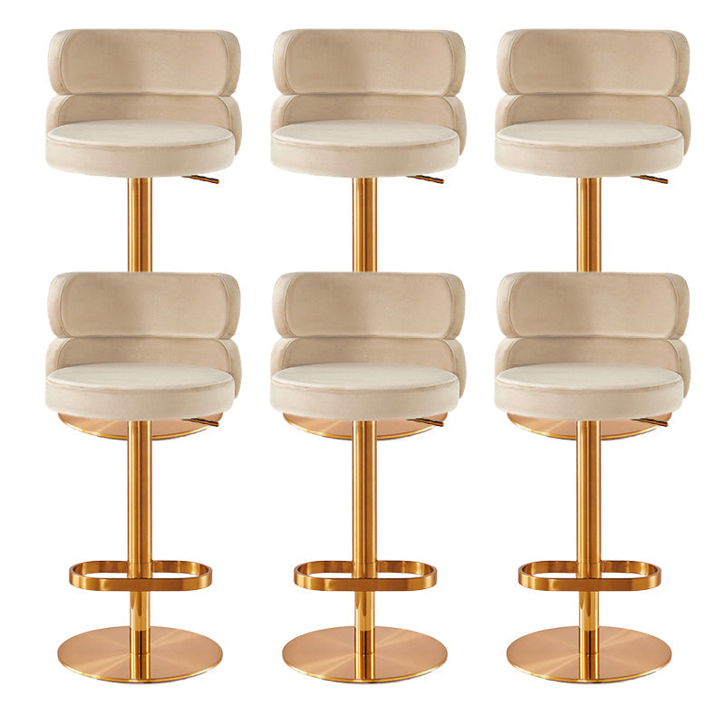 Contemporary Low Back Dining Stool Adjustable Height Bar Stool with Footrest