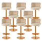Contemporary Low Back Dining Stool Adjustable Height Bar Stool with Footrest