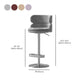 Contemporary Low Back Dining Stool Adjustable Height Bar Stool with Footrest