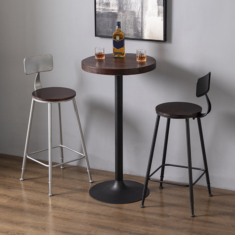 Modern Armless Backrest Counter Stool Iron Bar Stool with Pedal for Milk Tea Shop Clearhalo 'Bar Furniture' 'Bar Stools' 'bar_stools' 'furn' 'furn_bar_stools' 'Furniture' 'Kitchen & Dining Furniture' 6557247