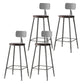 Modern Armless Backrest Counter Stool Iron Bar Stool with Pedal for Milk Tea Shop Silver 4 Piece Set Clearhalo 'Bar Furniture' 'Bar Stools' 'bar_stools' 'furn' 'furn_bar_stools' 'Furniture' 'Kitchen & Dining Furniture' 6557249