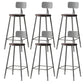 Modern Armless Backrest Counter Stool Iron Bar Stool with Pedal for Milk Tea Shop Silver 6 Piece Set Clearhalo 'Bar Furniture' 'Bar Stools' 'bar_stools' 'furn' 'furn_bar_stools' 'Furniture' 'Kitchen & Dining Furniture' 6557251