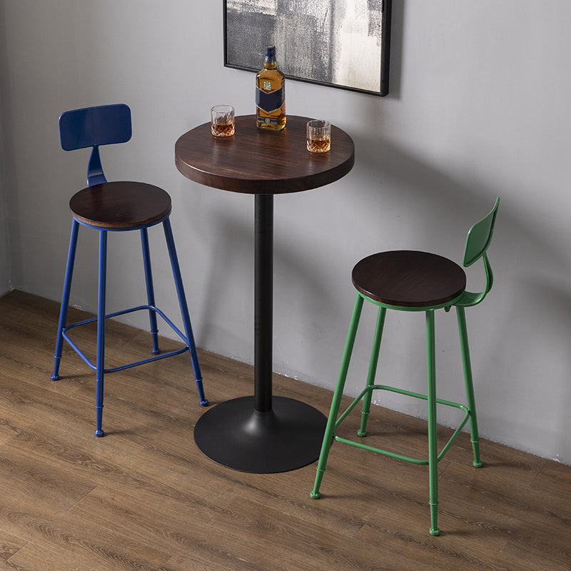Modern Armless Backrest Counter Stool Iron Bar Stool with Pedal for Milk Tea Shop Clearhalo 'Bar Furniture' 'Bar Stools' 'bar_stools' 'furn' 'furn_bar_stools' 'Furniture' 'Kitchen & Dining Furniture' 6557252