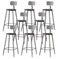 Modern Armless Backrest Counter Stool Iron Bar Stool with Pedal for Milk Tea Shop Silver 8 Piece Set Clearhalo 'Bar Furniture' 'Bar Stools' 'bar_stools' 'furn' 'furn_bar_stools' 'Furniture' 'Kitchen & Dining Furniture' 6557253