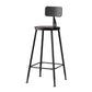 Modern Armless Backrest Counter Stool Iron Bar Stool with Pedal for Milk Tea Shop Black 1 Piece Clearhalo 'Bar Furniture' 'Bar Stools' 'bar_stools' 'furn' 'furn_bar_stools' 'Furniture' 'Kitchen & Dining Furniture' 6557255
