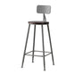Modern Armless Backrest Counter Stool Iron Bar Stool with Pedal for Milk Tea Shop Silver 1 Piece Clearhalo 'Bar Furniture' 'Bar Stools' 'bar_stools' 'furn' 'furn_bar_stools' 'Furniture' 'Kitchen & Dining Furniture' 6557256