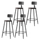 Modern Armless Backrest Counter Stool Iron Bar Stool with Pedal for Milk Tea Shop Black 4 Piece Set Clearhalo 'Bar Furniture' 'Bar Stools' 'bar_stools' 'furn' 'furn_bar_stools' 'Furniture' 'Kitchen & Dining Furniture' 6557260