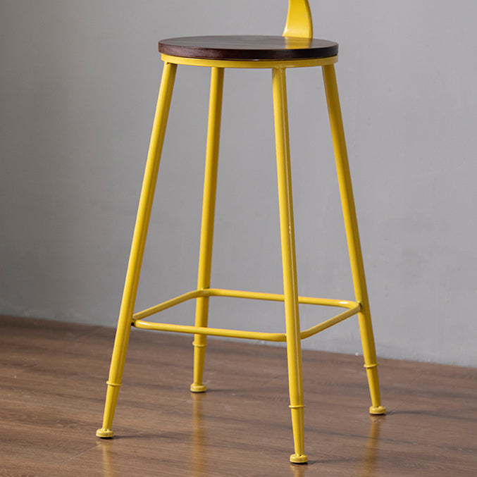 Modern Armless Backrest Counter Stool Iron Bar Stool with Pedal for Milk Tea Shop Clearhalo 'Bar Furniture' 'Bar Stools' 'bar_stools' 'furn' 'furn_bar_stools' 'Furniture' 'Kitchen & Dining Furniture' 6557261