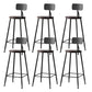 Modern Armless Backrest Counter Stool Iron Bar Stool with Pedal for Milk Tea Shop Black 6 Piece Set Clearhalo 'Bar Furniture' 'Bar Stools' 'bar_stools' 'furn' 'furn_bar_stools' 'Furniture' 'Kitchen & Dining Furniture' 6557262