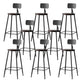 Modern Armless Backrest Counter Stool Iron Bar Stool with Pedal for Milk Tea Shop Black 8 Piece Set Clearhalo 'Bar Furniture' 'Bar Stools' 'bar_stools' 'furn' 'furn_bar_stools' 'Furniture' 'Kitchen & Dining Furniture' 6557263