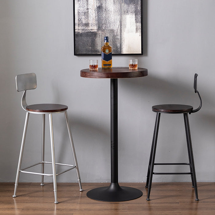 Modern Armless Backrest Counter Stool Iron Bar Stool with Pedal for Milk Tea Shop Clearhalo 'Bar Furniture' 'Bar Stools' 'bar_stools' 'furn' 'furn_bar_stools' 'Furniture' 'Kitchen & Dining Furniture' 6557264