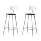 Modern Armless Backrest Counter Stool Iron Bar Stool with Pedal for Milk Tea Shop White 2 Piece Set Clearhalo 'Bar Furniture' 'Bar Stools' 'bar_stools' 'furn' 'furn_bar_stools' 'Furniture' 'Kitchen & Dining Furniture' 6557266