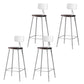Modern Armless Backrest Counter Stool Iron Bar Stool with Pedal for Milk Tea Shop White 4 Piece Set Clearhalo 'Bar Furniture' 'Bar Stools' 'bar_stools' 'furn' 'furn_bar_stools' 'Furniture' 'Kitchen & Dining Furniture' 6557267