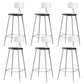 Modern Armless Backrest Counter Stool Iron Bar Stool with Pedal for Milk Tea Shop White 6 Piece Set Clearhalo 'Bar Furniture' 'Bar Stools' 'bar_stools' 'furn' 'furn_bar_stools' 'Furniture' 'Kitchen & Dining Furniture' 6557268