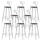 Modern Armless Backrest Counter Stool Iron Bar Stool with Pedal for Milk Tea Shop White 8 Piece Set Clearhalo 'Bar Furniture' 'Bar Stools' 'bar_stools' 'furn' 'furn_bar_stools' 'Furniture' 'Kitchen & Dining Furniture' 6557269