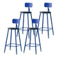 Modern Armless Backrest Counter Stool Iron Bar Stool with Pedal for Milk Tea Shop Blue 4 Piece Set Clearhalo 'Bar Furniture' 'Bar Stools' 'bar_stools' 'furn' 'furn_bar_stools' 'Furniture' 'Kitchen & Dining Furniture' 6557272
