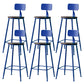 Modern Armless Backrest Counter Stool Iron Bar Stool with Pedal for Milk Tea Shop Blue 6 Piece Set Clearhalo 'Bar Furniture' 'Bar Stools' 'bar_stools' 'furn' 'furn_bar_stools' 'Furniture' 'Kitchen & Dining Furniture' 6557273