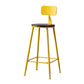 Modern Armless Backrest Counter Stool Iron Bar Stool with Pedal for Milk Tea Shop Yellow 1 Piece Clearhalo 'Bar Furniture' 'Bar Stools' 'bar_stools' 'furn' 'furn_bar_stools' 'Furniture' 'Kitchen & Dining Furniture' 6557275