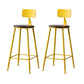Modern Armless Backrest Counter Stool Iron Bar Stool with Pedal for Milk Tea Shop Yellow 2 Piece Set Clearhalo 'Bar Furniture' 'Bar Stools' 'bar_stools' 'furn' 'furn_bar_stools' 'Furniture' 'Kitchen & Dining Furniture' 6557276