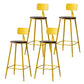 Modern Armless Backrest Counter Stool Iron Bar Stool with Pedal for Milk Tea Shop Yellow 4 Piece Set Clearhalo 'Bar Furniture' 'Bar Stools' 'bar_stools' 'furn' 'furn_bar_stools' 'Furniture' 'Kitchen & Dining Furniture' 6557277