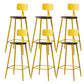 Modern Armless Backrest Counter Stool Iron Bar Stool with Pedal for Milk Tea Shop Yellow 6 Piece Set Clearhalo 'Bar Furniture' 'Bar Stools' 'bar_stools' 'furn' 'furn_bar_stools' 'Furniture' 'Kitchen & Dining Furniture' 6557278