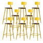 Modern Armless Backrest Counter Stool Iron Bar Stool with Pedal for Milk Tea Shop Yellow 8 Piece Set Clearhalo 'Bar Furniture' 'Bar Stools' 'bar_stools' 'furn' 'furn_bar_stools' 'Furniture' 'Kitchen & Dining Furniture' 6557279