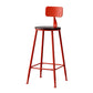 Modern Armless Backrest Counter Stool Iron Bar Stool with Pedal for Milk Tea Shop Red 1 Piece Clearhalo 'Bar Furniture' 'Bar Stools' 'bar_stools' 'furn' 'furn_bar_stools' 'Furniture' 'Kitchen & Dining Furniture' 6557280