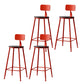 Modern Armless Backrest Counter Stool Iron Bar Stool with Pedal for Milk Tea Shop Red 4 Piece Set Clearhalo 'Bar Furniture' 'Bar Stools' 'bar_stools' 'furn' 'furn_bar_stools' 'Furniture' 'Kitchen & Dining Furniture' 6557282