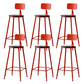 Modern Armless Backrest Counter Stool Iron Bar Stool with Pedal for Milk Tea Shop Red 6 Piece Set Clearhalo 'Bar Furniture' 'Bar Stools' 'bar_stools' 'furn' 'furn_bar_stools' 'Furniture' 'Kitchen & Dining Furniture' 6557283