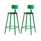 Modern Armless Backrest Counter Stool Iron Bar Stool with Pedal for Milk Tea Shop Green 2 Piece Set Clearhalo 'Bar Furniture' 'Bar Stools' 'bar_stools' 'furn' 'furn_bar_stools' 'Furniture' 'Kitchen & Dining Furniture' 6557286