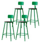 Modern Armless Backrest Counter Stool Iron Bar Stool with Pedal for Milk Tea Shop Green 4 Piece Set Clearhalo 'Bar Furniture' 'Bar Stools' 'bar_stools' 'furn' 'furn_bar_stools' 'Furniture' 'Kitchen & Dining Furniture' 6557287