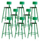 Modern Armless Backrest Counter Stool Iron Bar Stool with Pedal for Milk Tea Shop Green 8 Piece Set Clearhalo 'Bar Furniture' 'Bar Stools' 'bar_stools' 'furn' 'furn_bar_stools' 'Furniture' 'Kitchen & Dining Furniture' 6557289