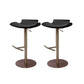 Contemporary Backless Dining Stool Adjustable Height Bar Stool with Footrest Rose Gold Black 2 Piece Set Clearhalo 'Bar Furniture' 'Bar Stools' 'bar_stools' 'furn' 'furn_bar_stools' 'Furniture' 'Kitchen & Dining Furniture' 6557292