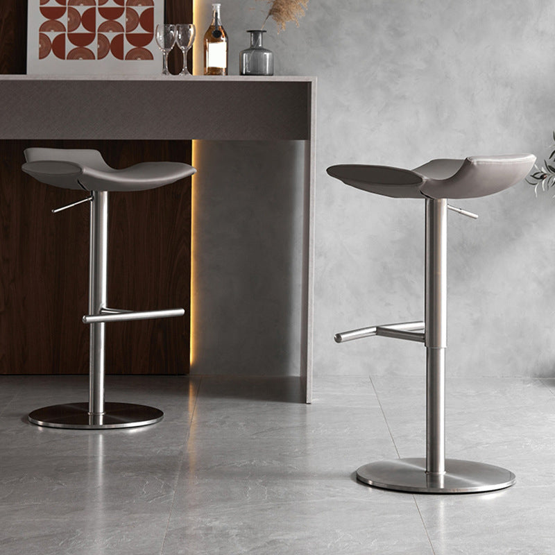 Contemporary Backless Dining Stool Adjustable Height Bar Stool with Footrest Clearhalo 'Bar Furniture' 'Bar Stools' 'bar_stools' 'furn' 'furn_bar_stools' 'Furniture' 'Kitchen & Dining Furniture' 6557293