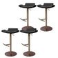 Contemporary Backless Dining Stool Adjustable Height Bar Stool with Footrest Rose Gold Black 4 Piece Set Clearhalo 'Bar Furniture' 'Bar Stools' 'bar_stools' 'furn' 'furn_bar_stools' 'Furniture' 'Kitchen & Dining Furniture' 6557294