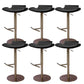 Contemporary Backless Dining Stool Adjustable Height Bar Stool with Footrest Rose Gold Black 6 Piece Set Clearhalo 'Bar Furniture' 'Bar Stools' 'bar_stools' 'furn' 'furn_bar_stools' 'Furniture' 'Kitchen & Dining Furniture' 6557295