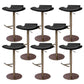 Contemporary Backless Dining Stool Adjustable Height Bar Stool with Footrest Rose Gold Black 8 Piece Set Clearhalo 'Bar Furniture' 'Bar Stools' 'bar_stools' 'furn' 'furn_bar_stools' 'Furniture' 'Kitchen & Dining Furniture' 6557298