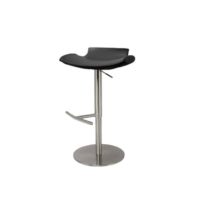 Contemporary Backless Dining Stool Adjustable Height Bar Stool with Footrest Silver Black 1 Piece Clearhalo 'Bar Furniture' 'Bar Stools' 'bar_stools' 'furn' 'furn_bar_stools' 'Furniture' 'Kitchen & Dining Furniture' 6557299