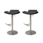 Contemporary Backless Dining Stool Adjustable Height Bar Stool with Footrest Silver Black 2 Piece Set Clearhalo 'Bar Furniture' 'Bar Stools' 'bar_stools' 'furn' 'furn_bar_stools' 'Furniture' 'Kitchen & Dining Furniture' 6557302