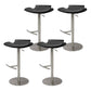Contemporary Backless Dining Stool Adjustable Height Bar Stool with Footrest Silver Black 4 Piece Set Clearhalo 'Bar Furniture' 'Bar Stools' 'bar_stools' 'furn' 'furn_bar_stools' 'Furniture' 'Kitchen & Dining Furniture' 6557304