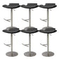 Contemporary Backless Dining Stool Adjustable Height Bar Stool with Footrest Silver Black 6 Piece Set Clearhalo 'Bar Furniture' 'Bar Stools' 'bar_stools' 'furn' 'furn_bar_stools' 'Furniture' 'Kitchen & Dining Furniture' 6557306