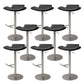 Contemporary Backless Dining Stool Adjustable Height Bar Stool with Footrest Silver Black 8 Piece Set Clearhalo 'Bar Furniture' 'Bar Stools' 'bar_stools' 'furn' 'furn_bar_stools' 'Furniture' 'Kitchen & Dining Furniture' 6557307